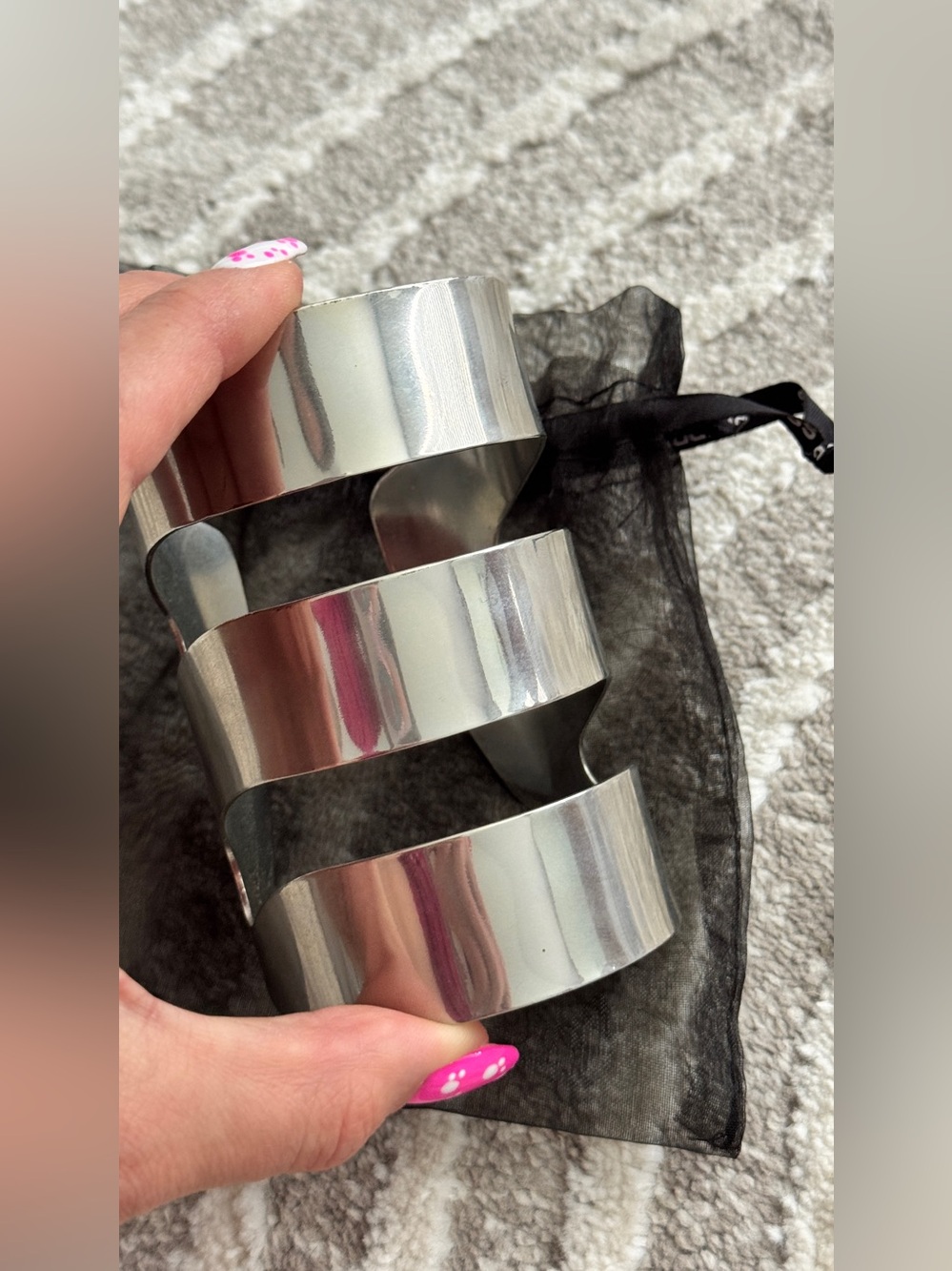 Silver arm cuff bracelet